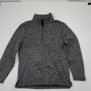 Grey Polo Zip-Up Sweater